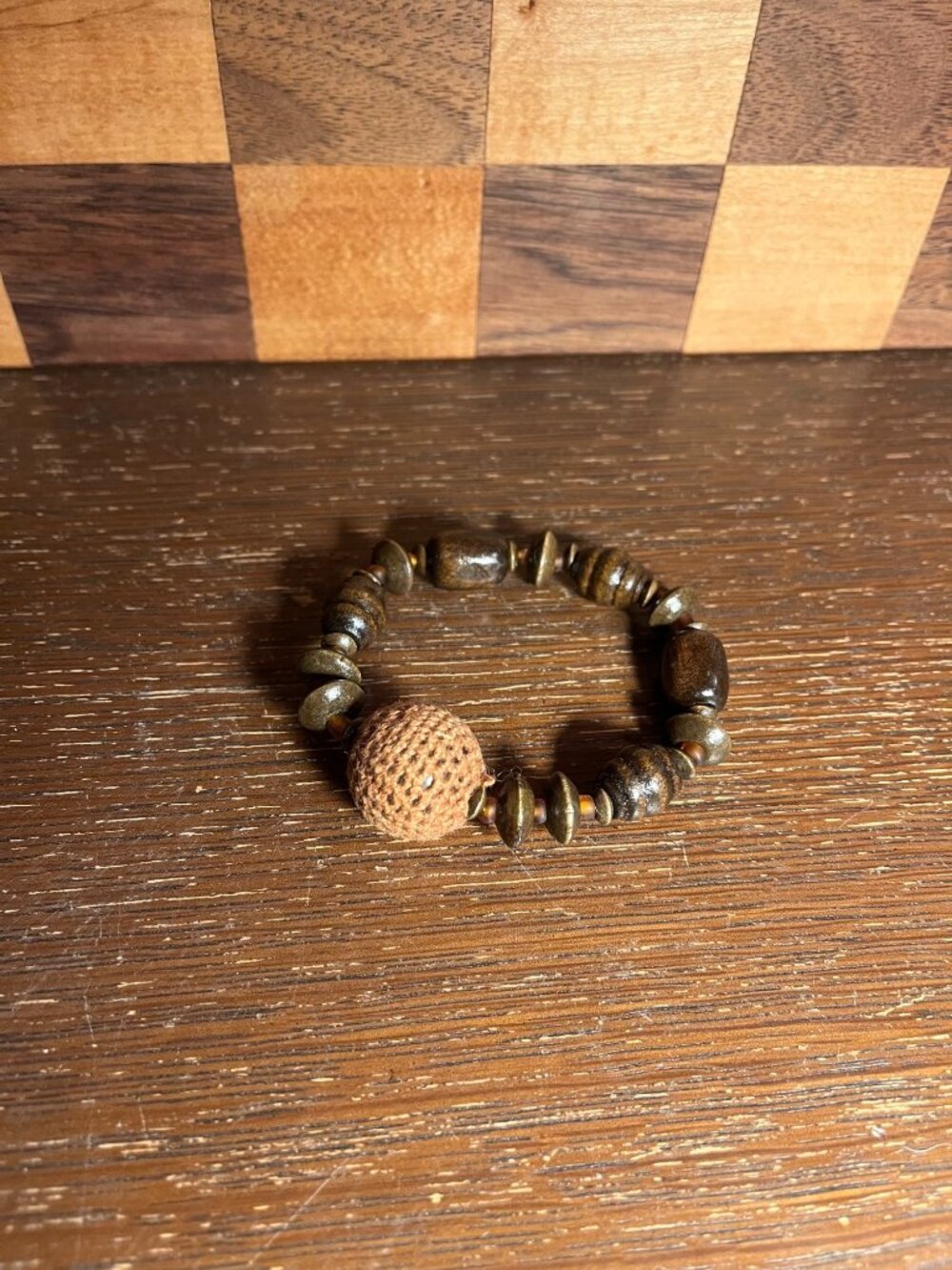 Brown Beaded Stretch Bracelet A1036